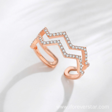 Rose Gold Fine Jewelry 925 Silver Zircon Rings